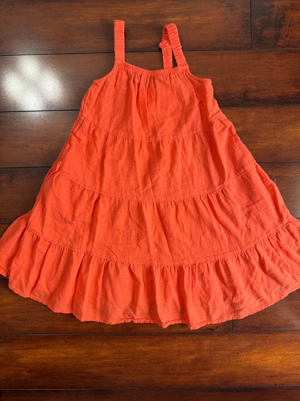 Cat & Jack Coral-Orange Tiered Sundress with Ruffled Hem